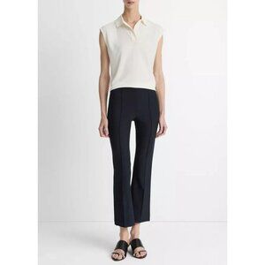 Vince Womens Mid-Rise Pintuck Pleat Crop Flare Pants in Coastal Blue Size XS